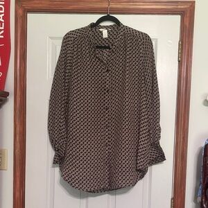 H&M Black and Brown Geometric Button Down Shirt
